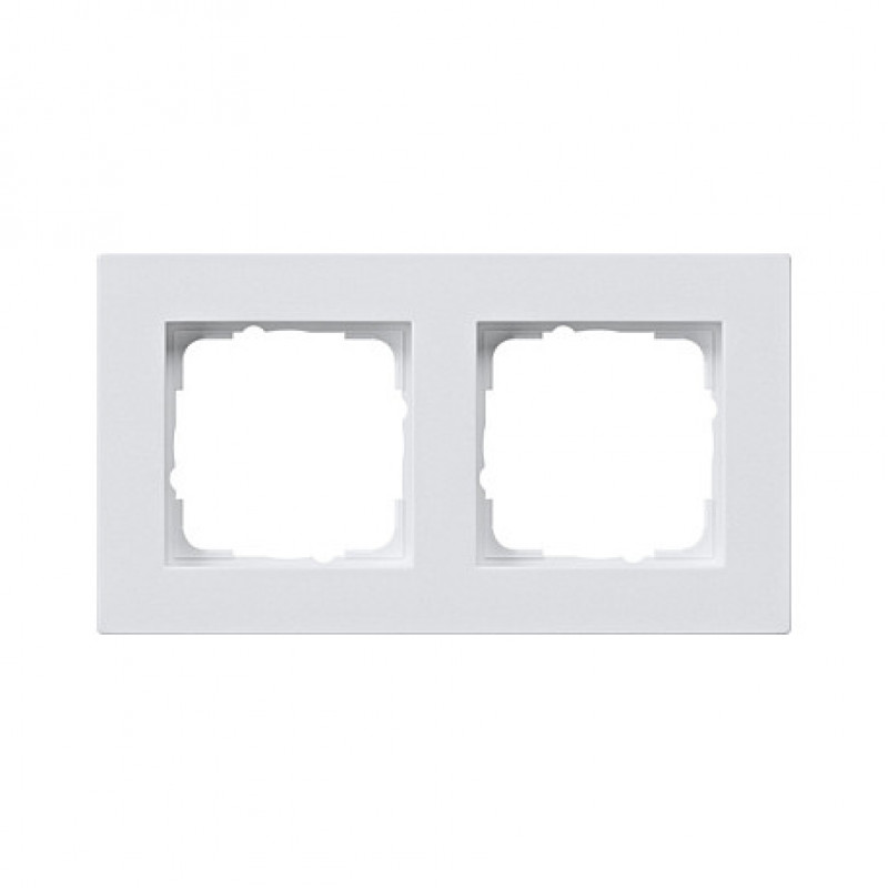 Gira 0212225 Cover Frame 2-gang flat Gira E2, pure white matt