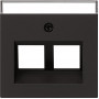 Gira 2640005 Cover 30° with Labelling Field for Support Ring 2-gang System 55, black