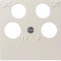 Gira Central Plate Insert 025903, 4-Gang, for 50x50 Ankaro, System 55, Pure White