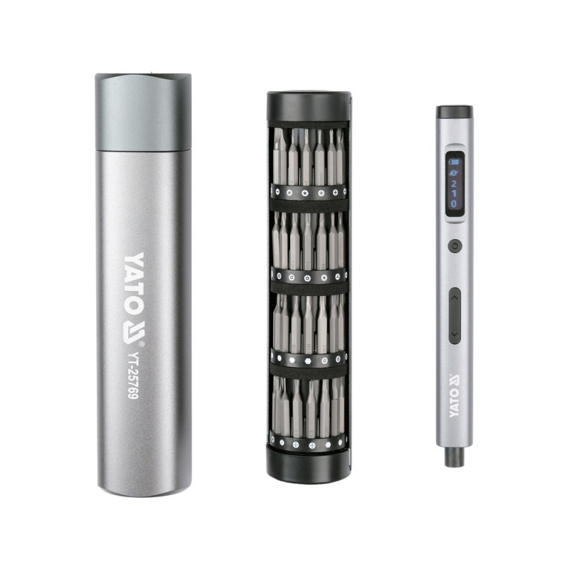YATO YT-25769 Screwdriver Set with Bits, 3.7 V, 61 pcs