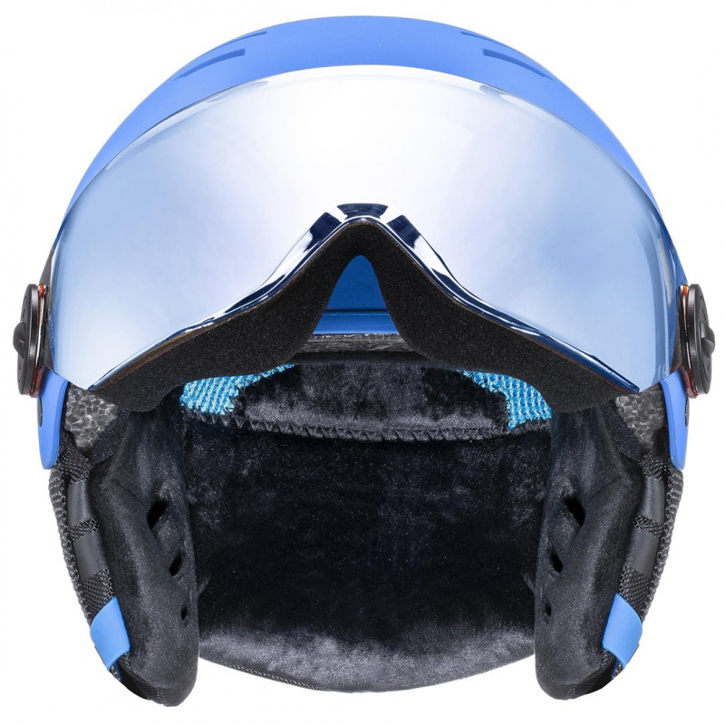UVEX Rocket jr. Visor Kids Ski Helmet, Blue Matt
