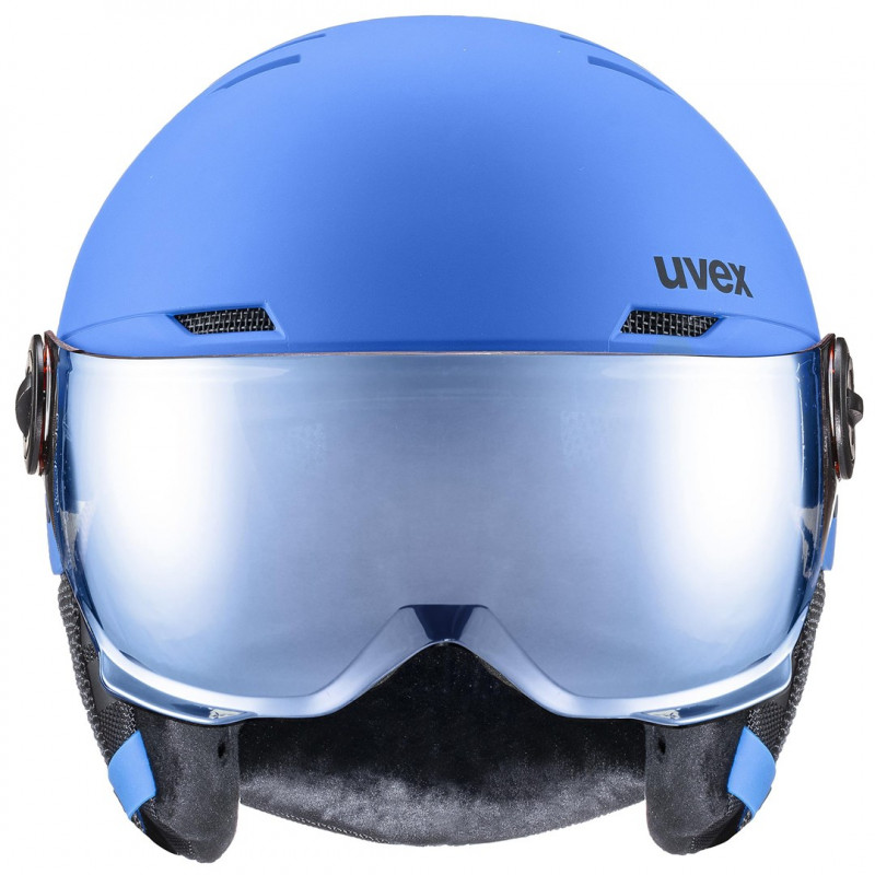 UVEX Rocket jr. Visor Kids Ski Helmet, Blue Matt