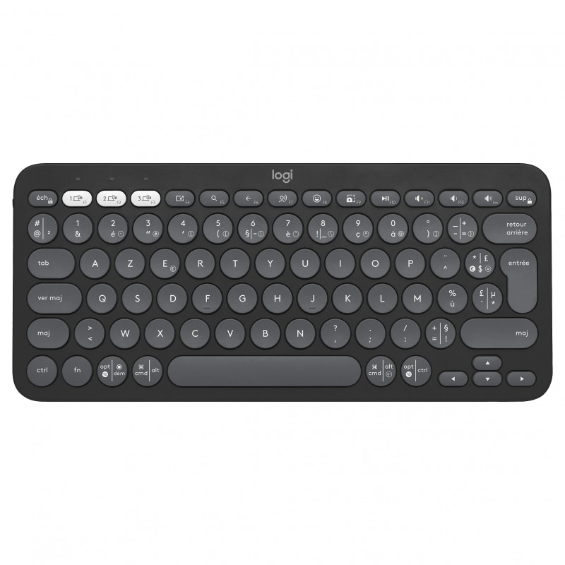Logitech Pebble Keys 2 K380s Bluetooth Keyboard (920-011803), Graphite, French layout