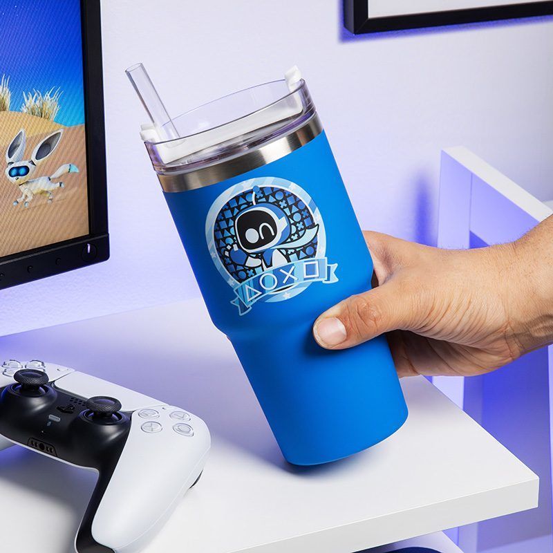 Paladone PP15504AB Astro Bot Travel Mug, 600 ml, Blue