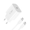 Tech-Protect NC20W 1-port USB-C Wall Charger PD20W with USB-C / USB-C Cable, White