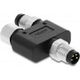 Delock 60858 M8 Y-splitter A-coded 4 pin, 1 x male to 1 x male and 1 x female