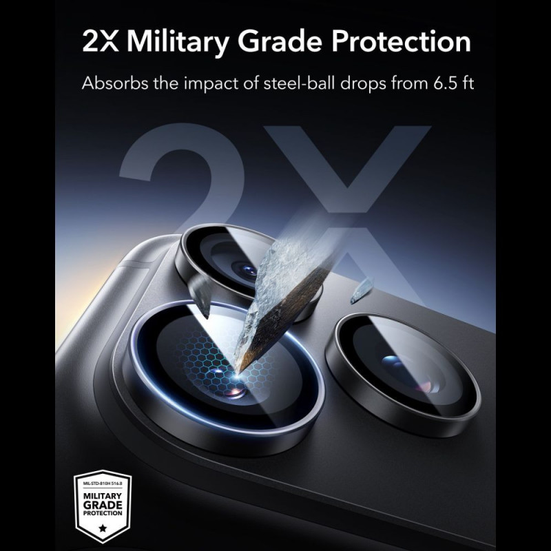 ESR Armorite Camera Protector for Apple iPhone 18 Pro / 18 Pro Max, Black, 2-Pack