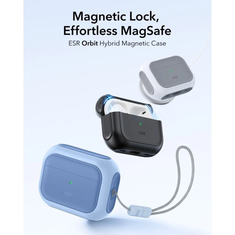 ESR Orbit HaloLock MagSafe Case for Apple AirPods Pro 3, Powder Blue