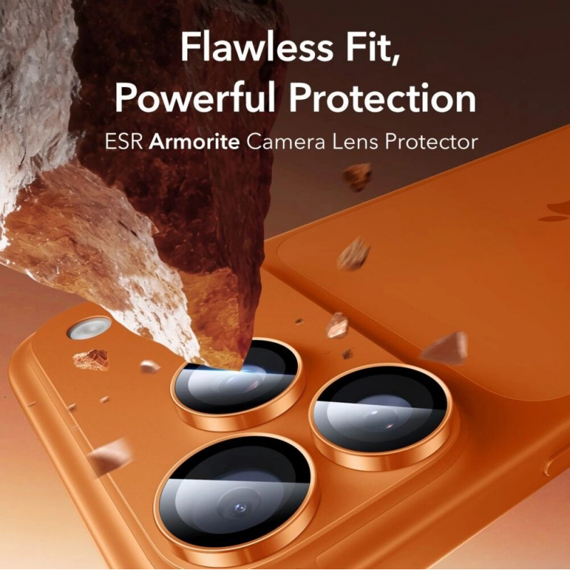 ESR Armorite Camera Protector for Apple iPhone 14 Pro / Max / 15 Pro / Max / 16 Pro / Max / 17 Pro / Max, Orange