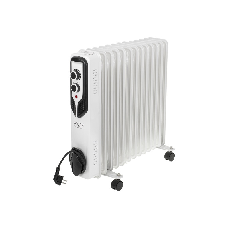 Adler AD 7818 Oil-Filled Radiator, 2500 W, 3 power levels, 13 fins, white