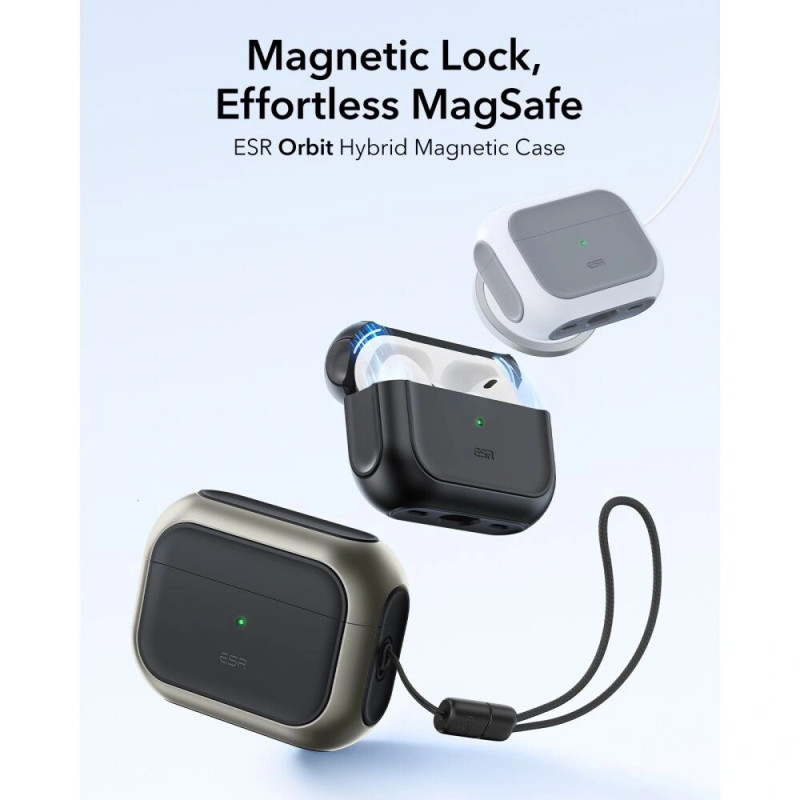 ESR Orbit HaloLock MagSafe Case for Apple AirPods Pro 3, Titanium