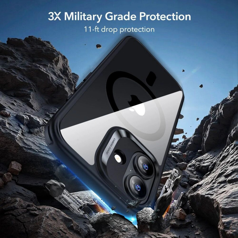 ESR Classic Hybrid MagSafe Case with Tempered Glass for Apple iPhone 17, Clear/black