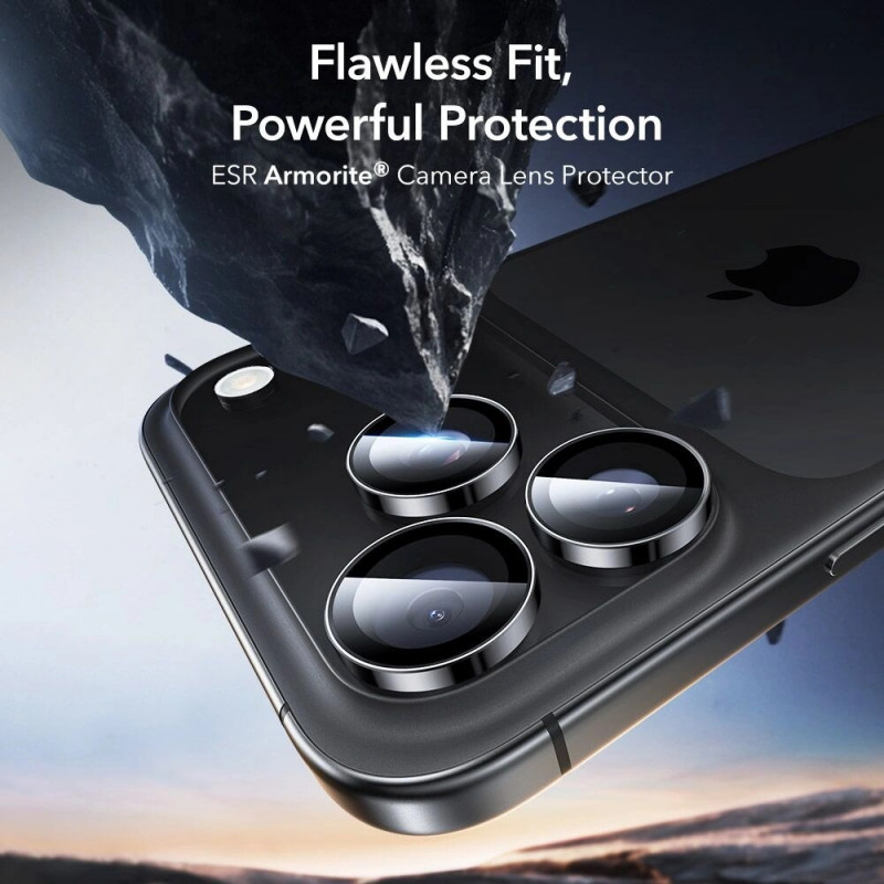 ESR Armorite Camera Protector for Apple iPhone 14 Pro / 14 Pro Max / 15 Pro / 15 Pro Max / 16 Pro / 16 Pro Max / 17 Pro / 17 Pro Max, Black (ESR931)