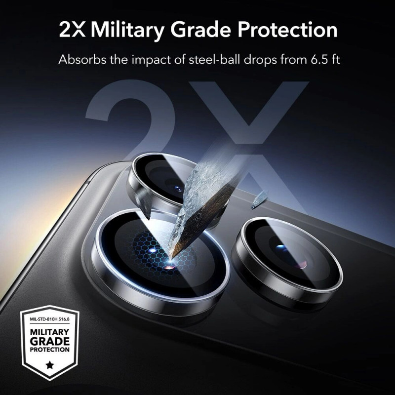 ESR Armorite Camera Protector for Apple iPhone 14 Pro / 14 Pro Max / 15 Pro / 15 Pro Max / 16 Pro / 16 Pro Max / 17 Pro / 17 Pro Max, Clear (ESR932)