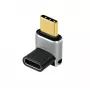 LogiLink AU0063 USB 4 Type-C adapter 90° U/D, C/M to C/F, 40 Gbps, 240W, 8K/60 Hz, metal, silver