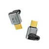 LogiLink AU0063 USB 4 Type-C adapter 90° U/D, C/M to C/F, 40 Gbps, 240W, 8K/60 Hz, metal, silver