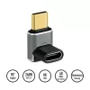 LogiLink AU0063 USB 4 Type-C adapter 90° U/D, C/M to C/F, 40 Gbps, 240W, 8K/60 Hz, metal, silver