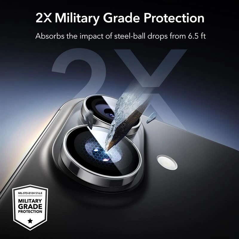 ESR Armorite Camera Protector for Apple iPhone 16 / 16 Plus / 17, Clear (ESR930)