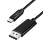 Logilink CUA0132 USB 3.2 Gen2 Type-C cable, C/M to DP/M, 8K/60 Hz, nylon, metal, black, 3 m