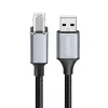 Logilink CU0107 USB 2.0 cable, USB-A/M to USB-B/M, 480 Mbps, nylon, metal, black/silver, 2 m