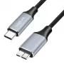 Logilink CU0198 USB 3.2 Gen1 Type-C cable, C/M to Micro-USB/M, 5 Gbps, nylon, metal, black/silver, 1 m