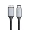 Logilink CU0198 USB 3.2 Gen1 Type-C cable, C/M to Micro-USB/M, 5 Gbps, nylon, metal, black/silver, 1 m