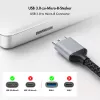 Logilink CU0291 USB 3.0 cable, A/M to Micro-USB/M, 5 Gbps, nylon, metal, black/silver, 2 m