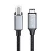 Logilink CU0515 USB 2.0 Type-C cable, C/M to B/M, 480 Mbps, nylon, metal, black/silver, 2 m