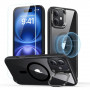 ESR Classic Hybrid Kickstand HaloLock MagSafe Case with Tempered Glass for Apple iPhone 16 Plus, Clear/Black