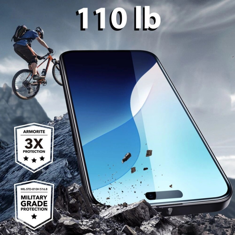 ESR Armorite Tempered Glass for Apple iPhone 16 Pro Max, Black Frame