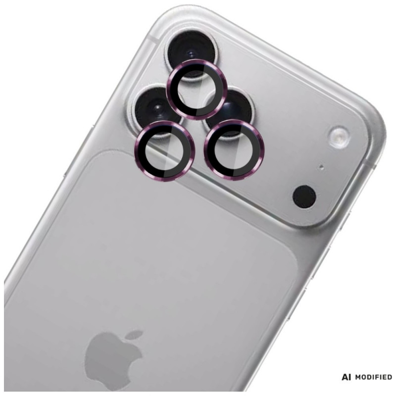 3MK Lens Protection Pro Apple iPhone 18 Pro / 18 Pro Max camera lens protector, tempered glass, Burgundy