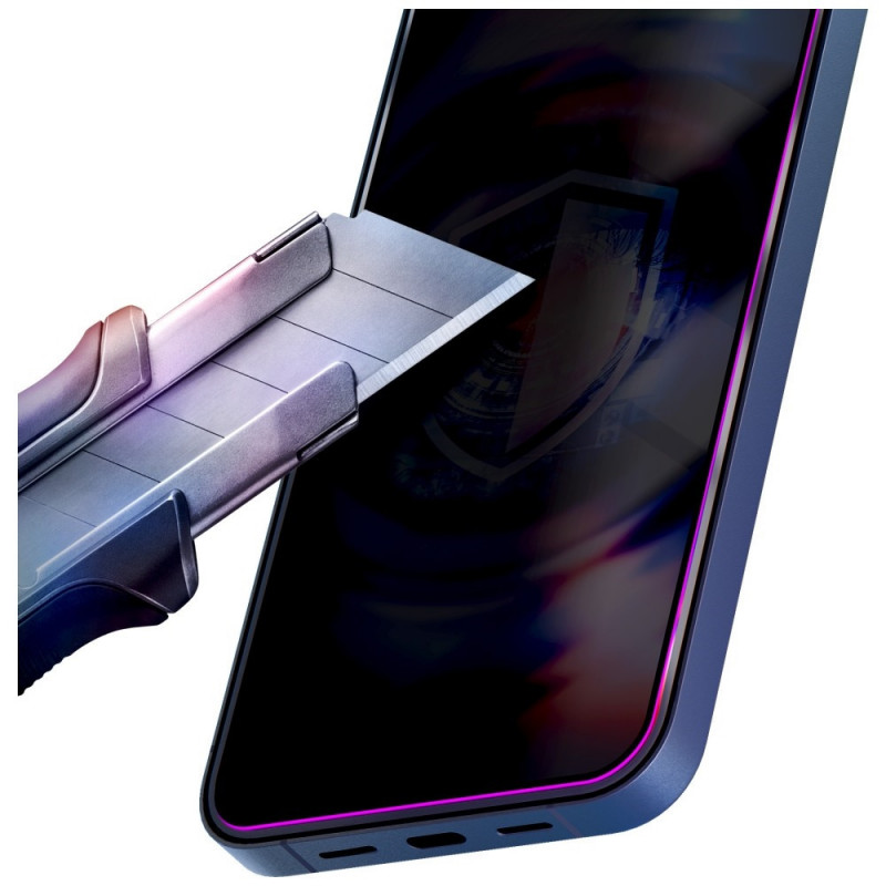 3MK HardGlass Max Privacy privacy tempered glass with applicator for Samsung Galaxy S25 Edge, black