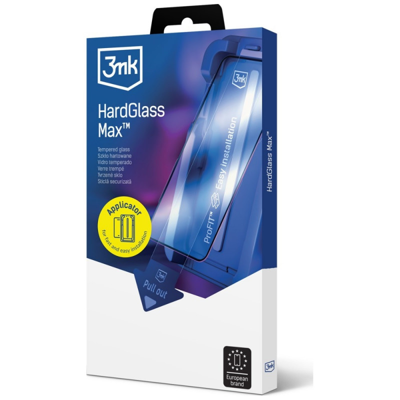 3MK HardGlass Max tempered glass with applicator for Apple iPhone 13 / 13 Pro / 14 / 16e / 17e, black