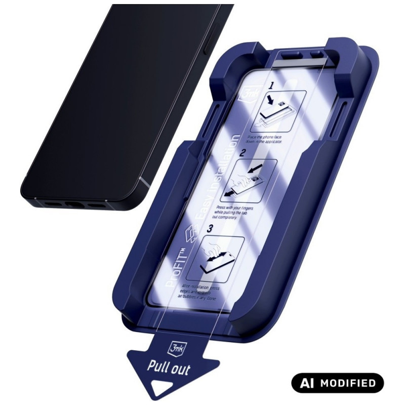 3MK HardGlass Max Tempered Glass for Apple iPhone 15 Pro, black