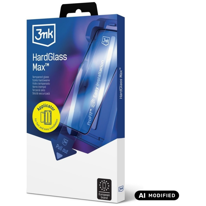 3MK HardGlass Max Tempered Glass for Apple iPhone 15 Pro, black