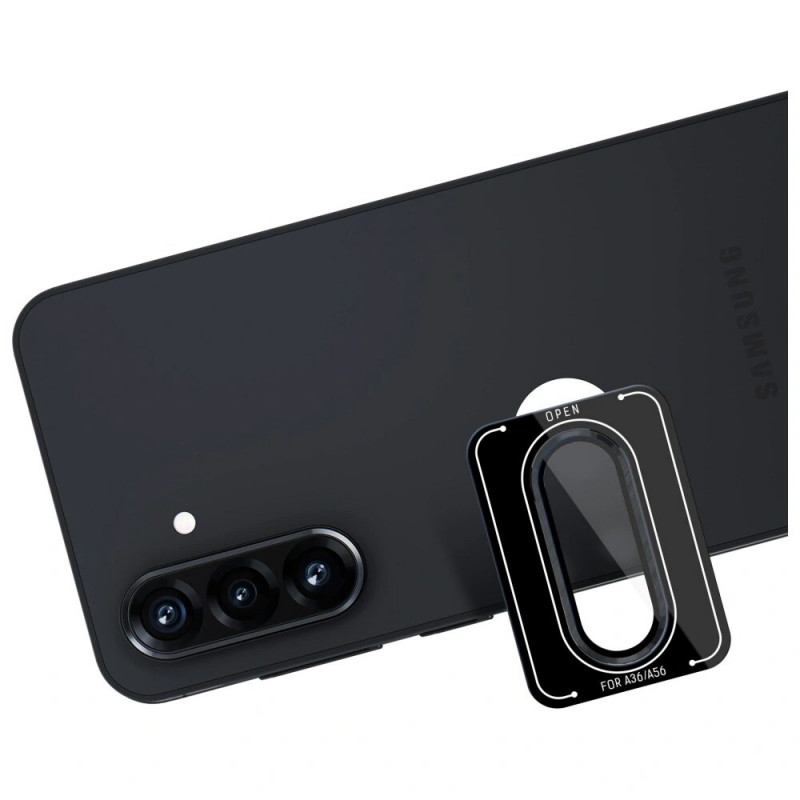 3MK Lens Protection Pro Camera Lens Glass for Samsung Galaxy A36 / A56 5G, black