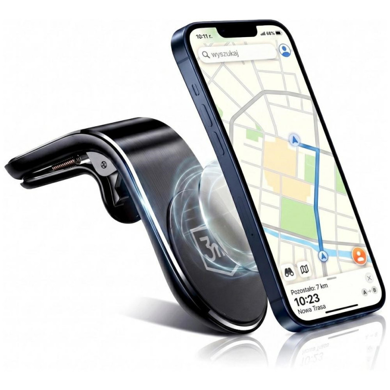 3MK Magnet Power Grip Magnetic Car Mount for Air Vent, Black