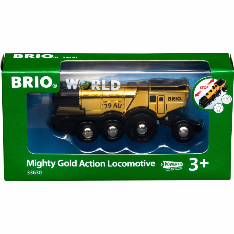 BRIO World Golden Battery Locomotive with Light and Sound (33630)