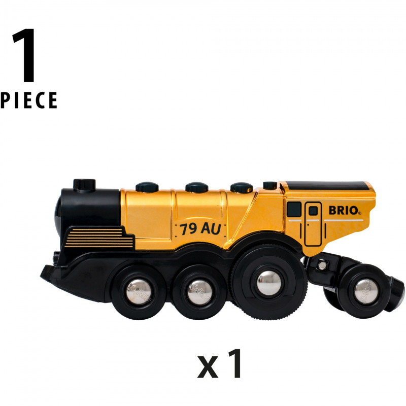 BRIO World Golden Battery Locomotive with Light and Sound (33630)