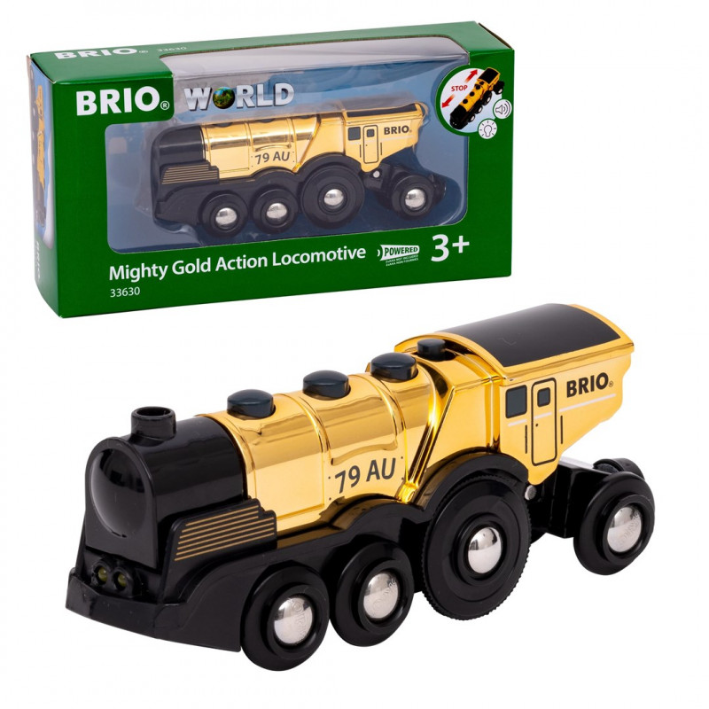BRIO World Golden Battery Locomotive with Light and Sound (33630)