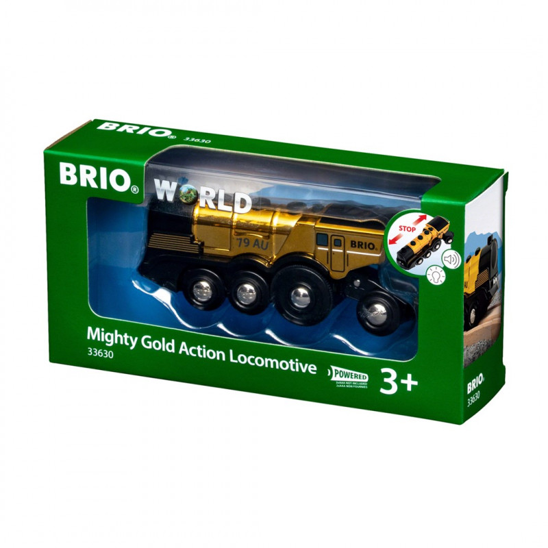 BRIO World Golden Battery Locomotive with Light and Sound (33630)