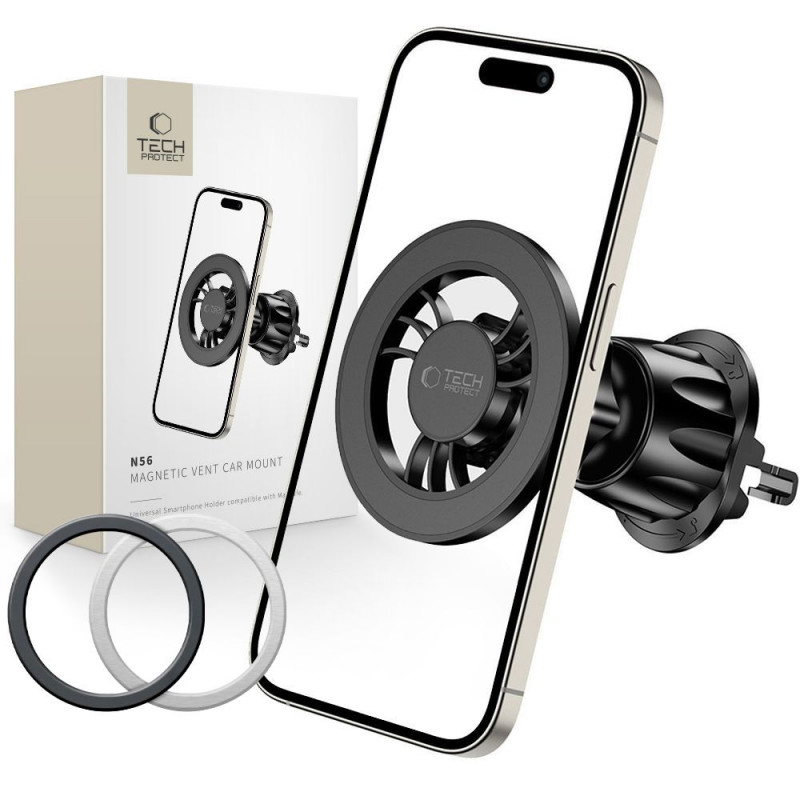 Tech-Protect N56 Magnetic MagSafe Vent Car Mount, Black