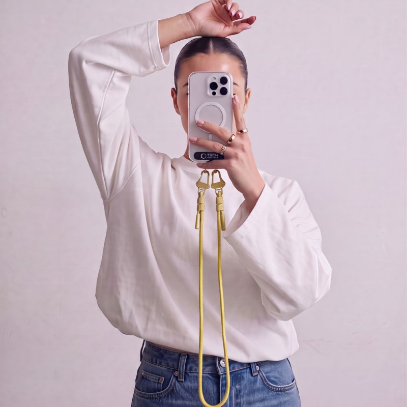 Tech-Protect C5SD Rope Crossbody Phone Strap, 80 cm, Canary Yellow