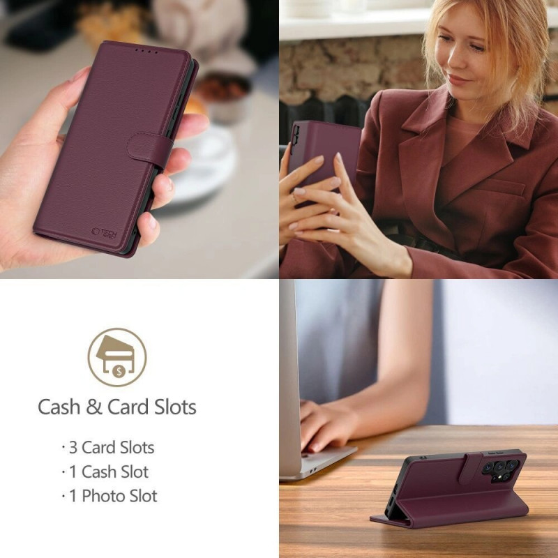 Tech-Protect Wallet Case Xiaomi Redmi Note 15 Pro 5G THP5097, Burgundy