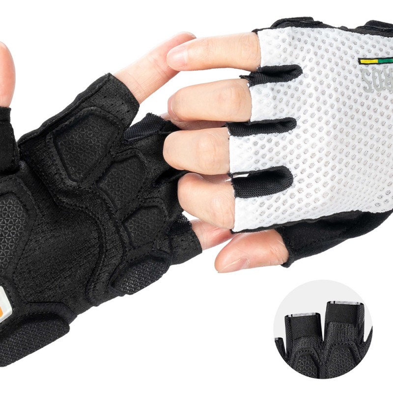 Rockbros TLS004 ROAD TO SKY Short Shock Absorbing Cycling Gloves S, White