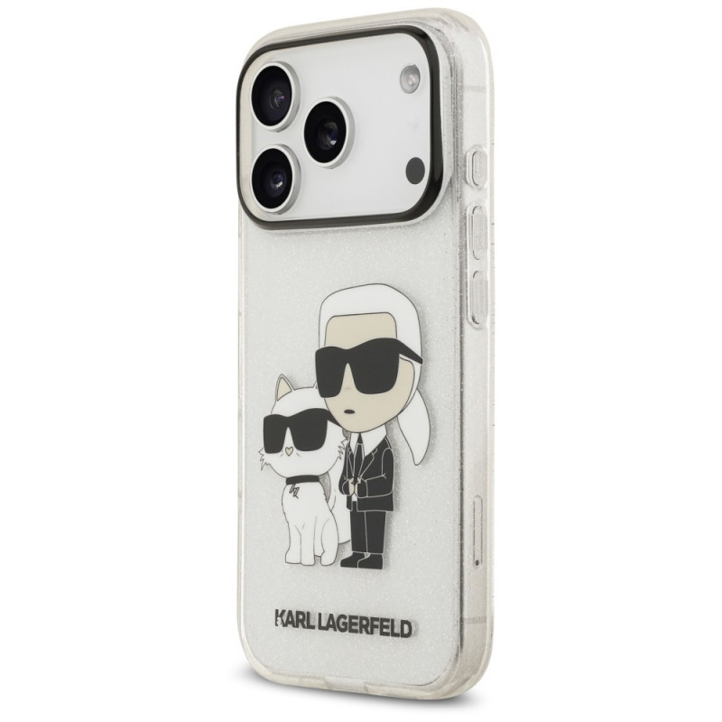 Karl Lagerfeld IML NFT Glitter Karl&Choupette Case KF003400 for Apple iPhone 18 Pro Max / 17 Pro Max, Transparent