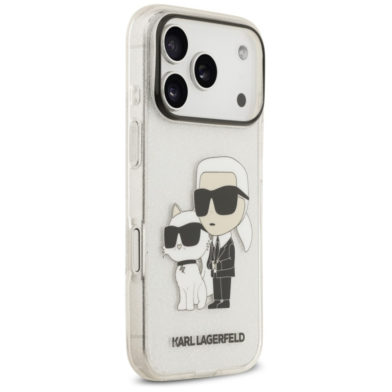 Karl Lagerfeld IML NFT Glitter Karl&Choupette Case KF003400 for Apple iPhone 18 Pro Max / 17 Pro Max, Transparent