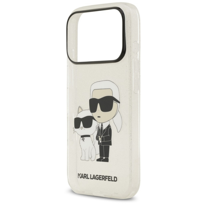 Karl Lagerfeld IML NFT Glitter Karl&Choupette Case KF003400 for Apple iPhone 18 Pro Max / 17 Pro Max, Transparent