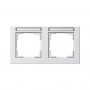 Gira Cover Frame 109229, 2-Gang, Horizontal, Label Field, E2, Pure White