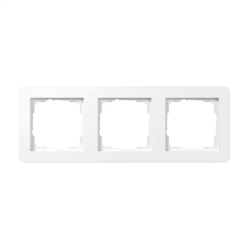 Gira Cover Frame 0213150, 3-Gang, Gira E1, Pure White, Glossy